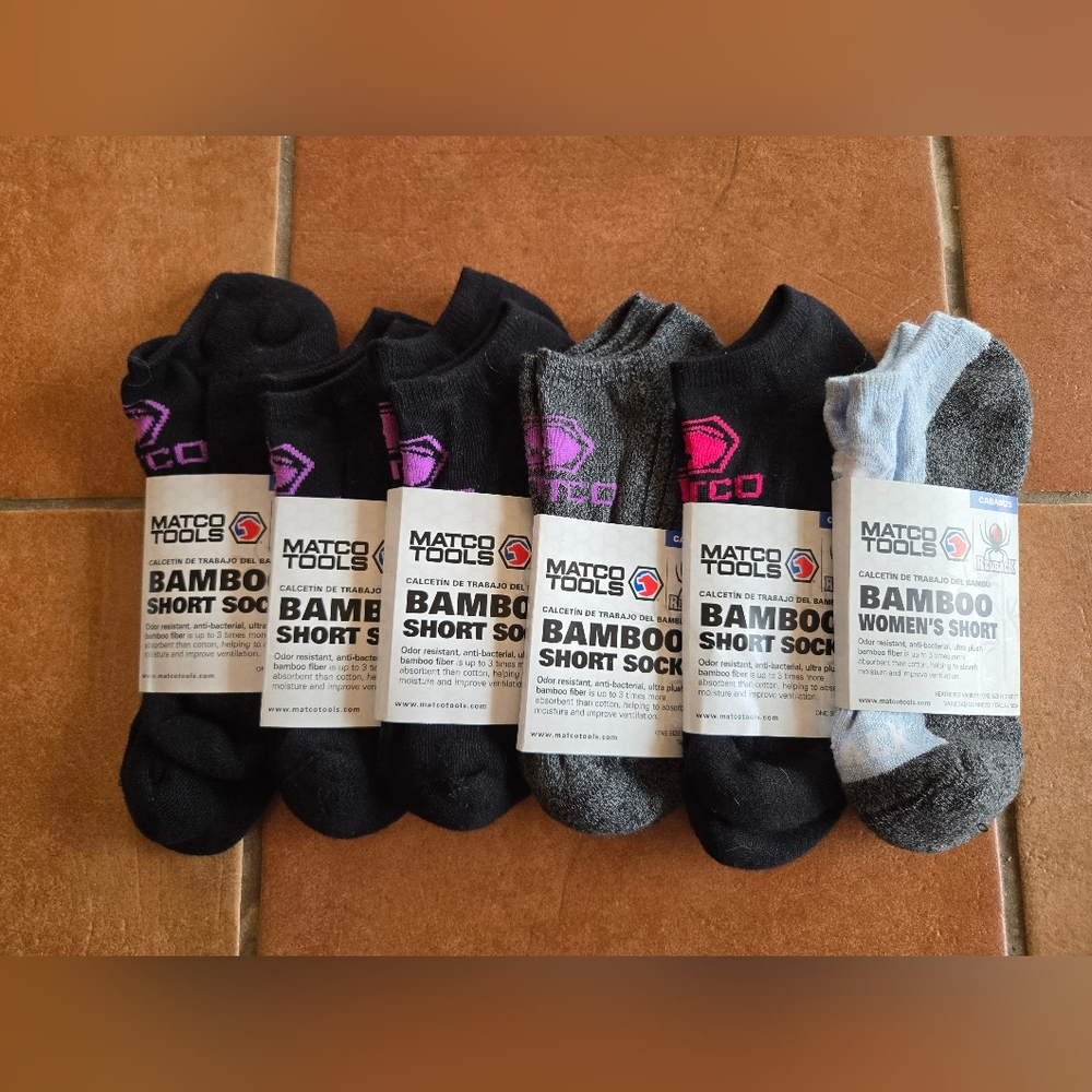 Matco Tools Bamboo Short Socks - 6 Pack
